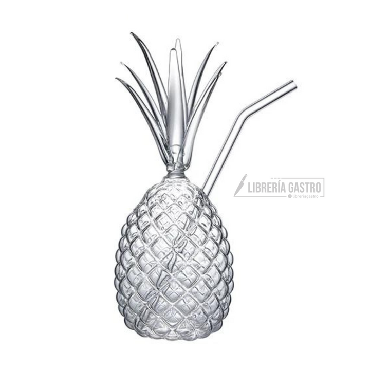 Vaso De Piña Con Pajita 350ml Glass