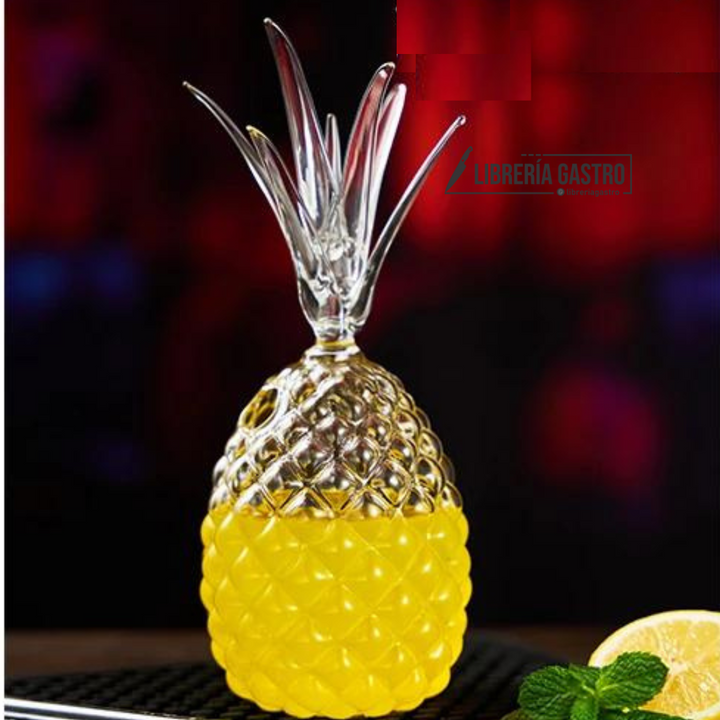 Vaso De Piña Con Pajita 350ml Glass