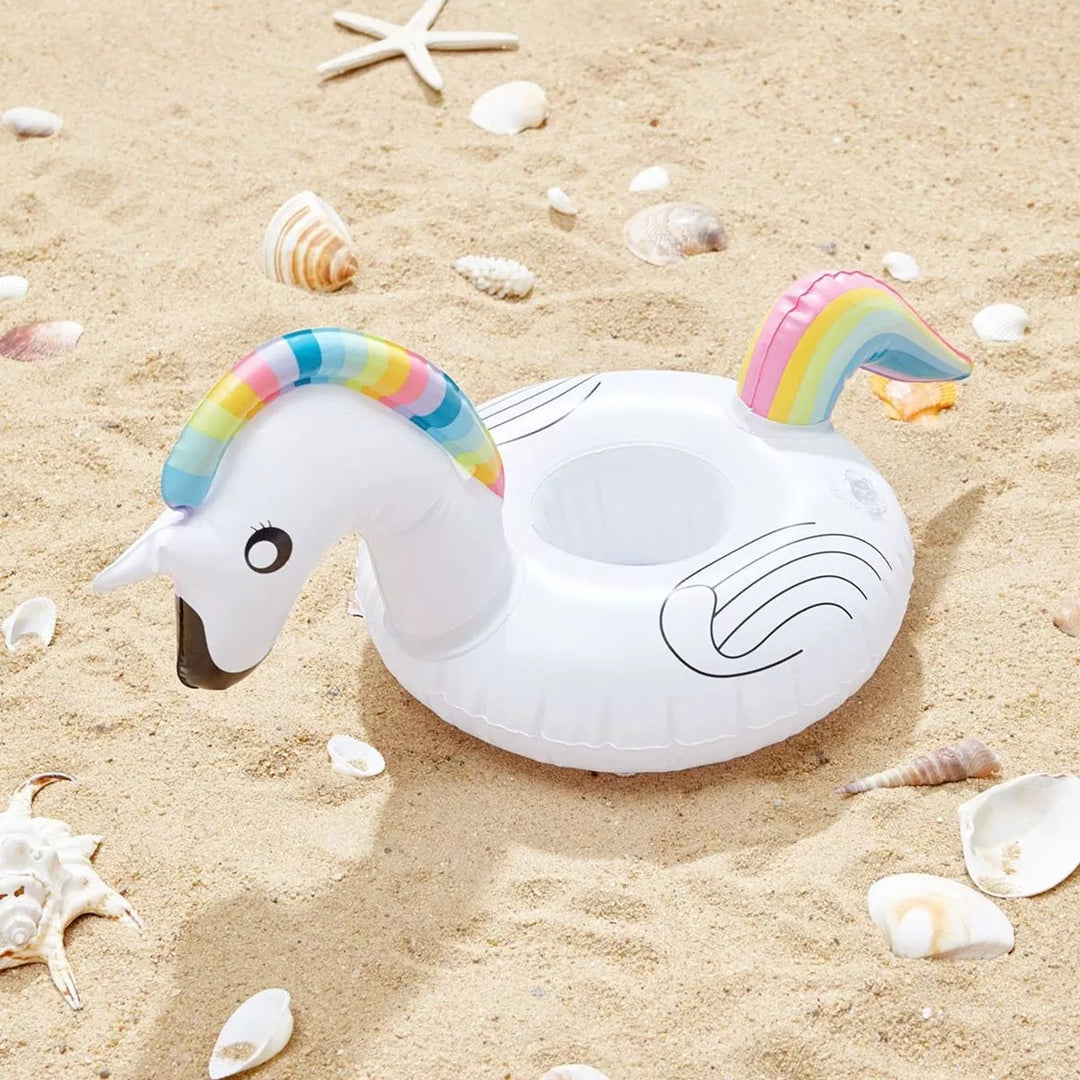 Posavaso flotante inflable de Unicornio, para bebidas.