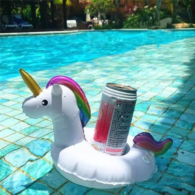 Posavaso flotante inflable de Unicornio, para bebidas.