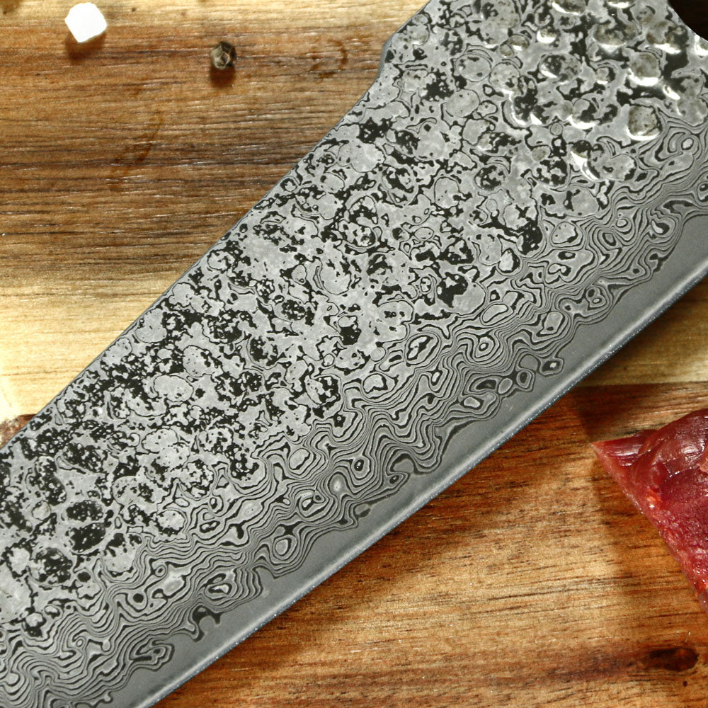 Cuchillo kiritsuke de Damasco de martillo hecho a mano, Japón, vg 10, chef