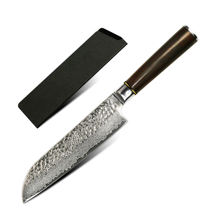 Santoku-cuchillo de chef de acero VG-10 Damasco.